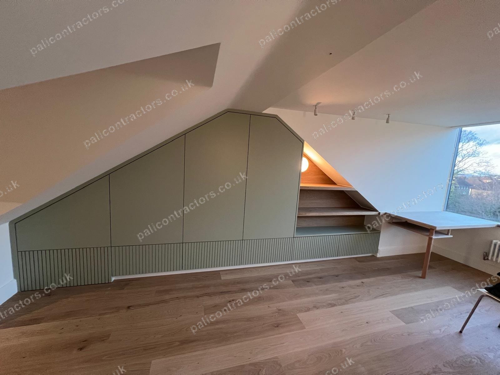 Loft Storage & Built-in Workspace